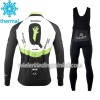 Set Fietsshirt Lange Mouw + Lange Koersbroek 2017 Dimension Data Dames N001 Winter Thermal Fleece